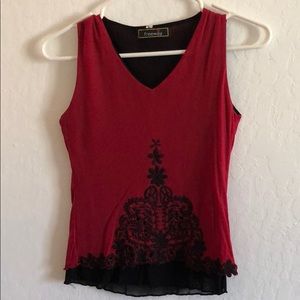 Red cropped top